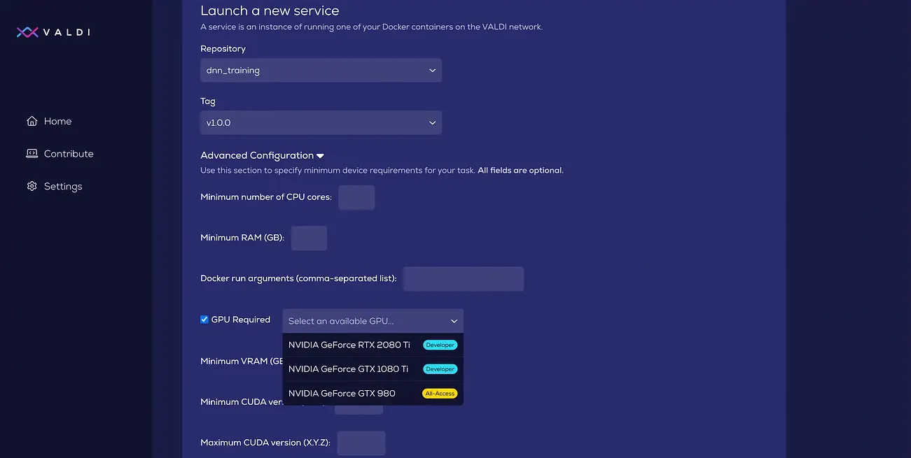 Find the perfect GPU for your task using VALDI’s new filtering options