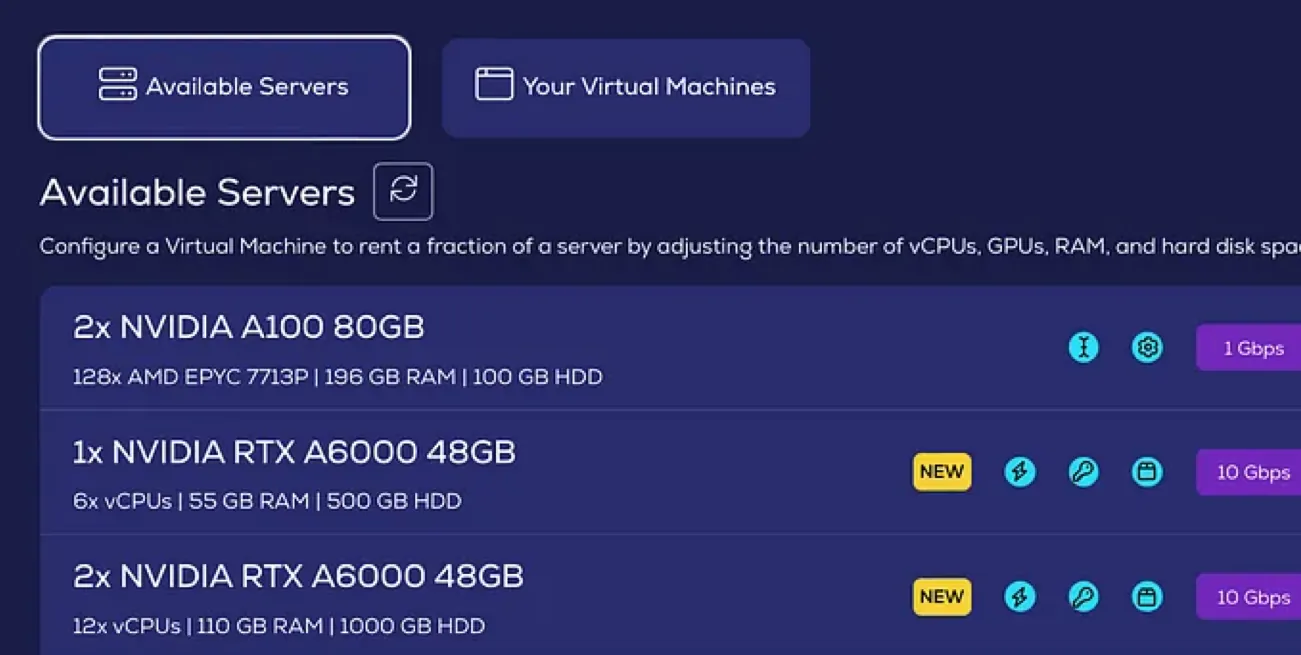 Hundreds of new Generative AI friendly A6000 GPUs available now on VALDI